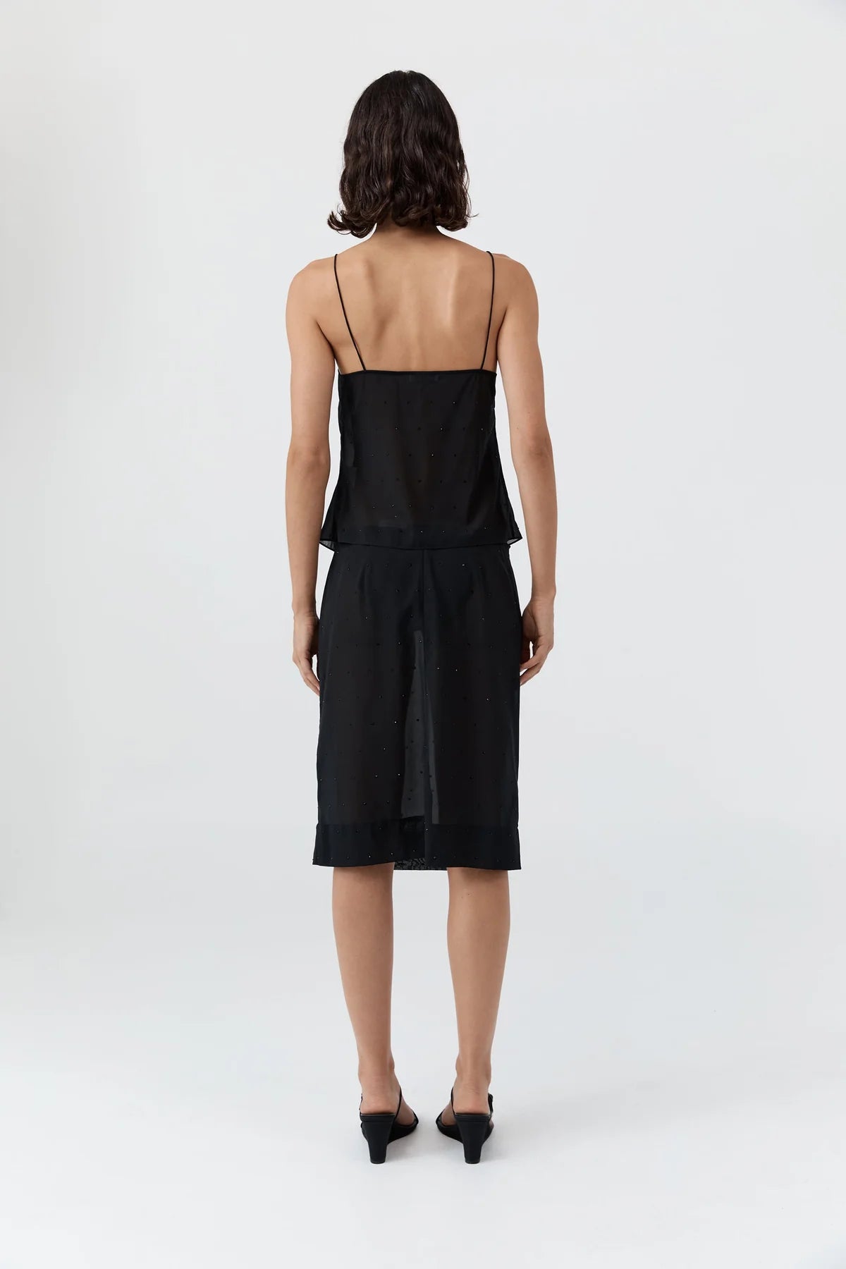 SILK GLASS BEADED CAMI