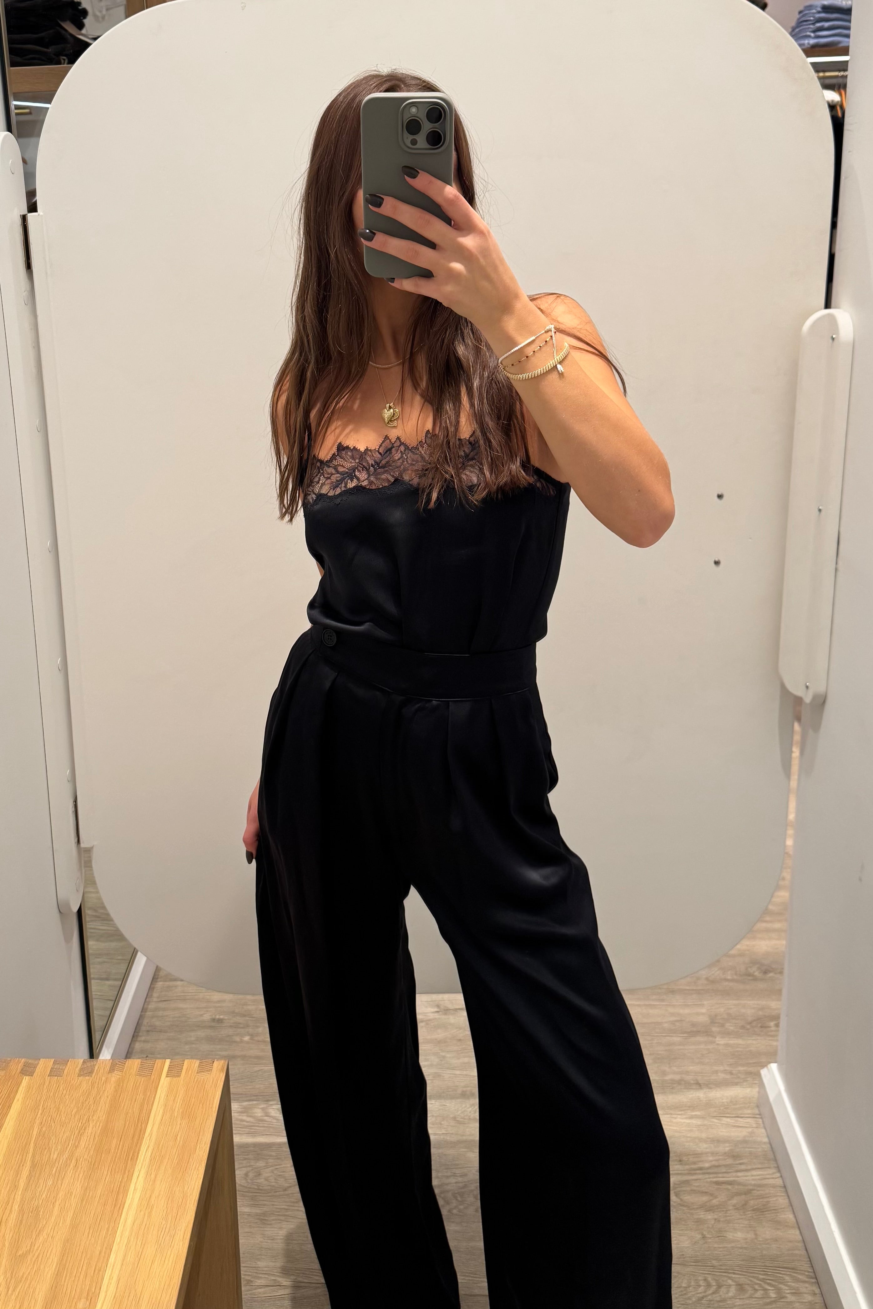 BROOKE HIGH RISE DOUBLE PLEAT SILK TROUSER