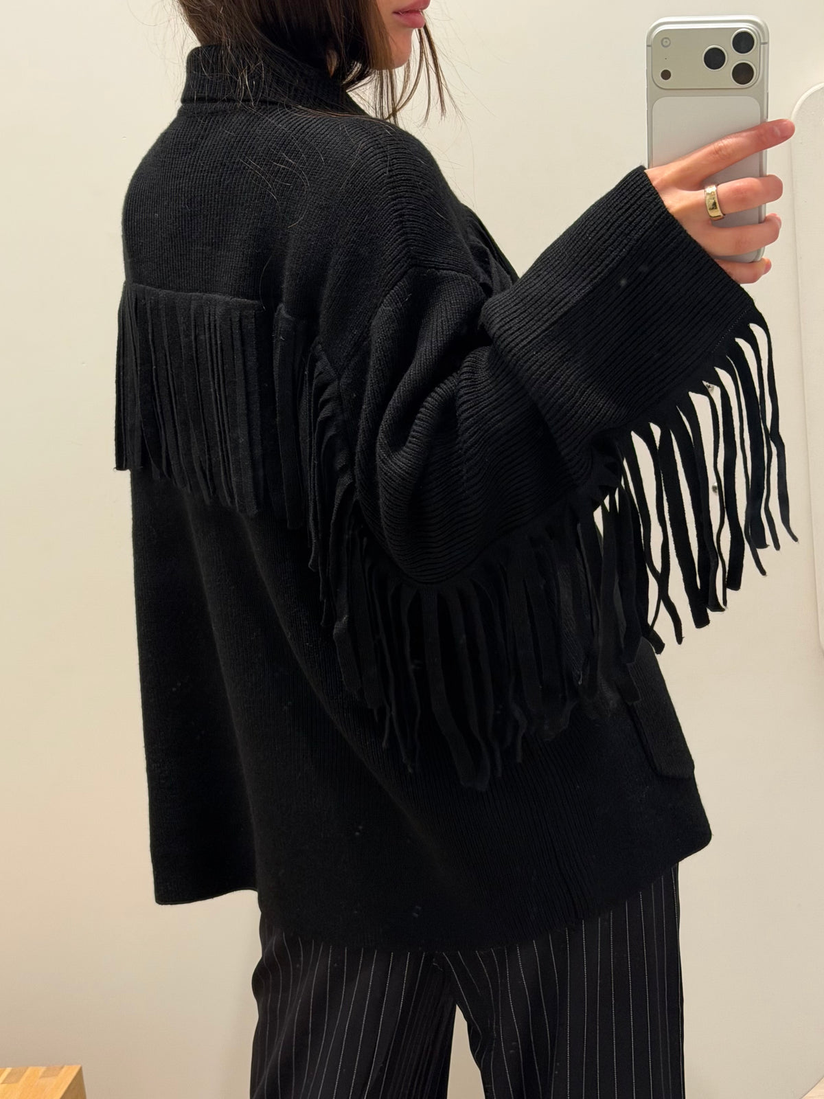 THE WESTERN FRINGE SWEATER JACKET