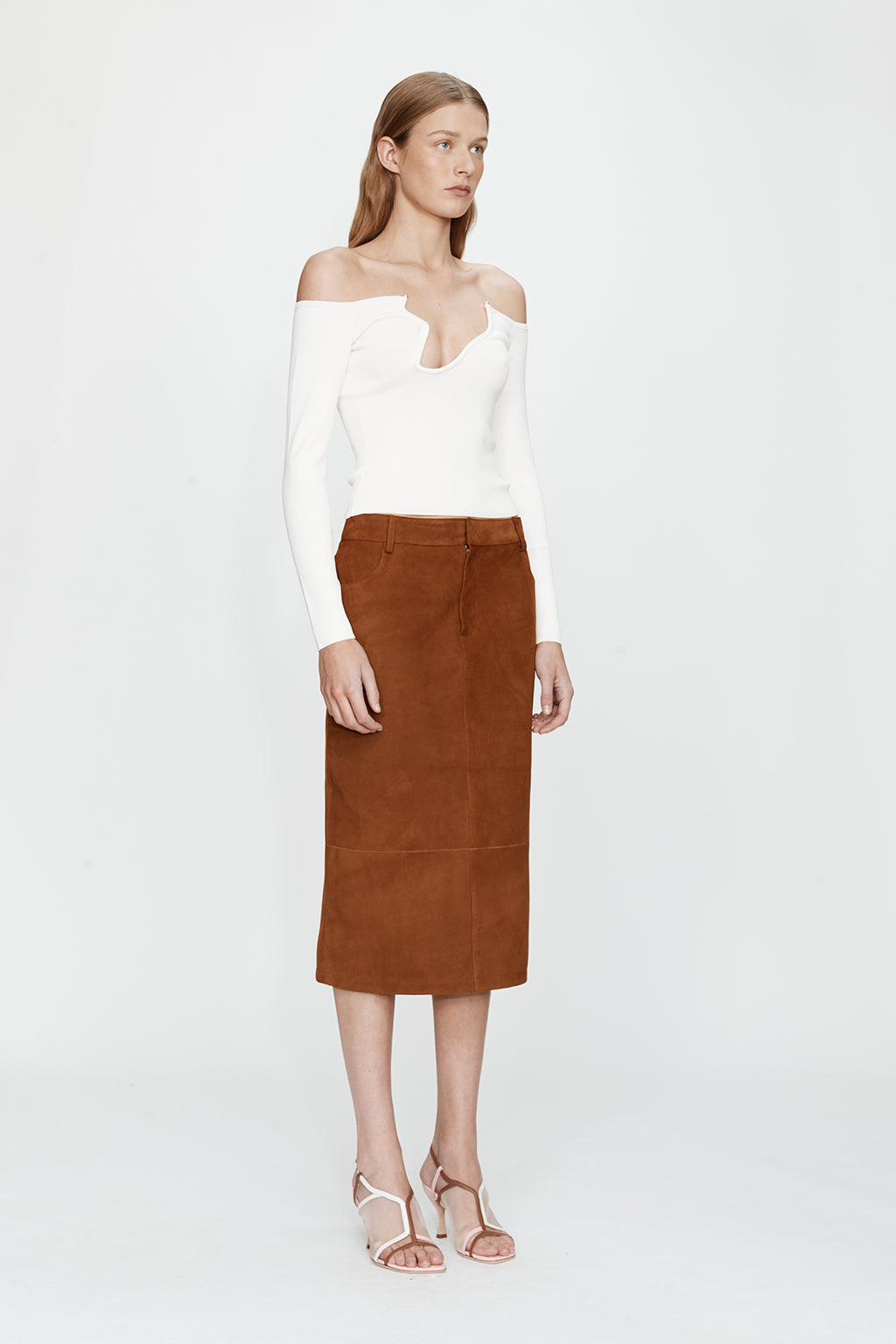 ODESSA ARCED KNITTED LONG SLEEVE TOP