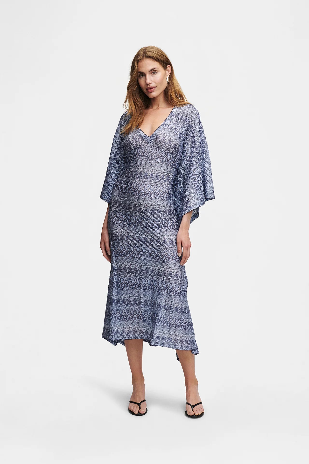 BLUE & GOLD KNIT KAFTAN