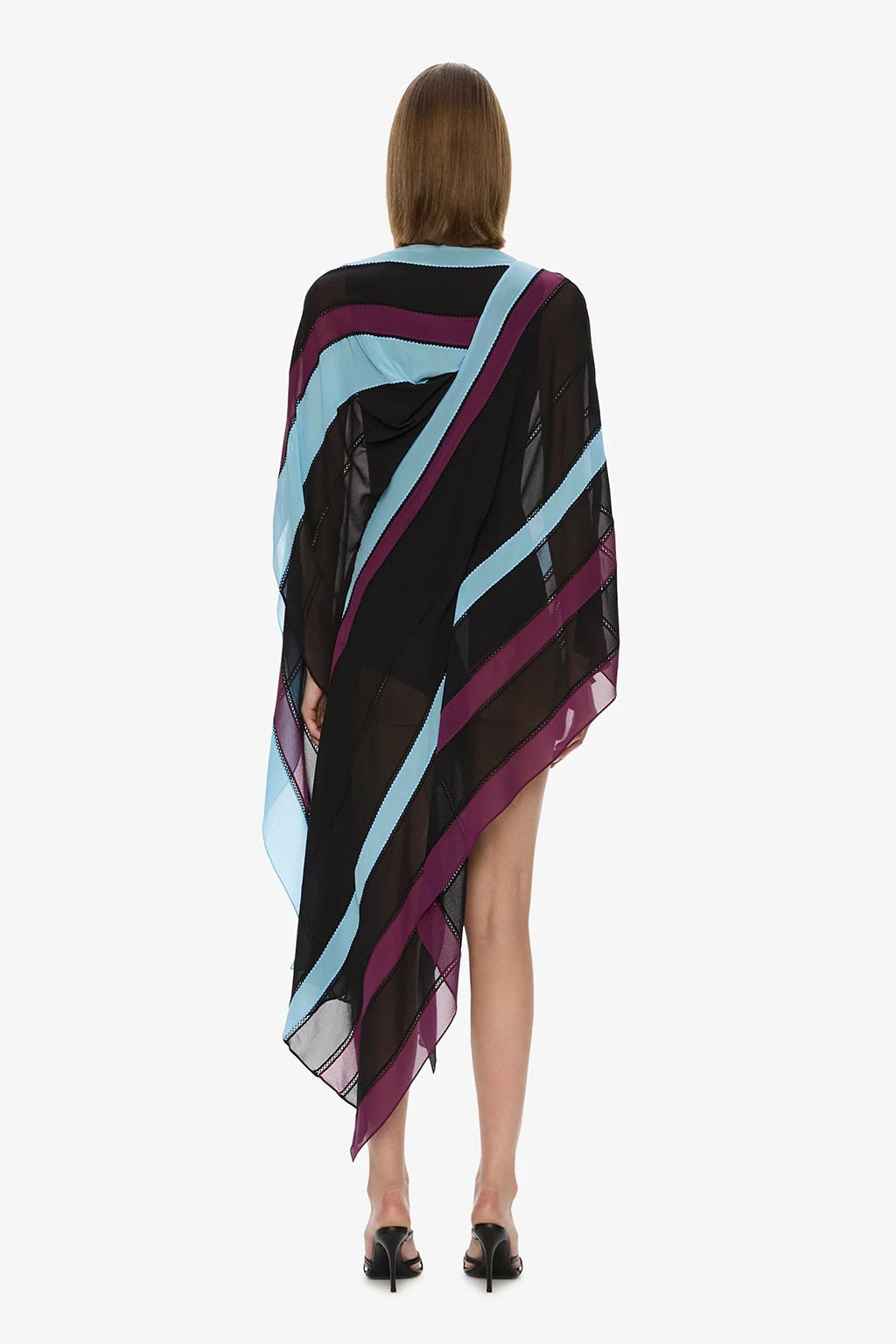 VIN PANELLED PICOT SILK DRAPE DRESS