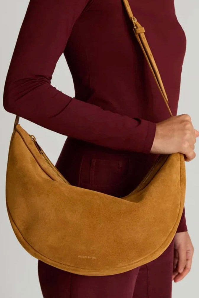 LARGE MOON SLING BAG IN CARAMEL