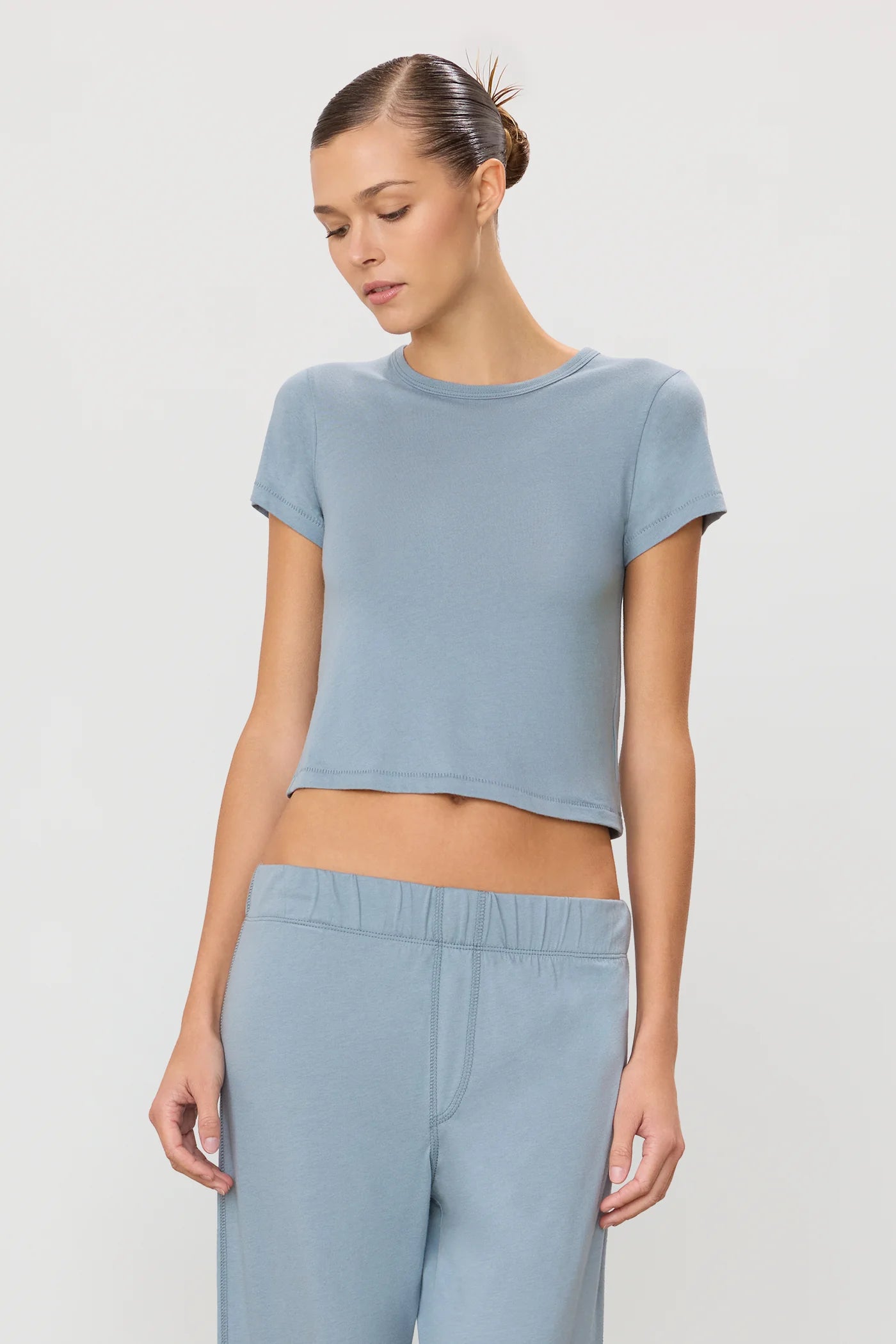 RIBBED JERSEY SHORT SLEEVE BABY TEE