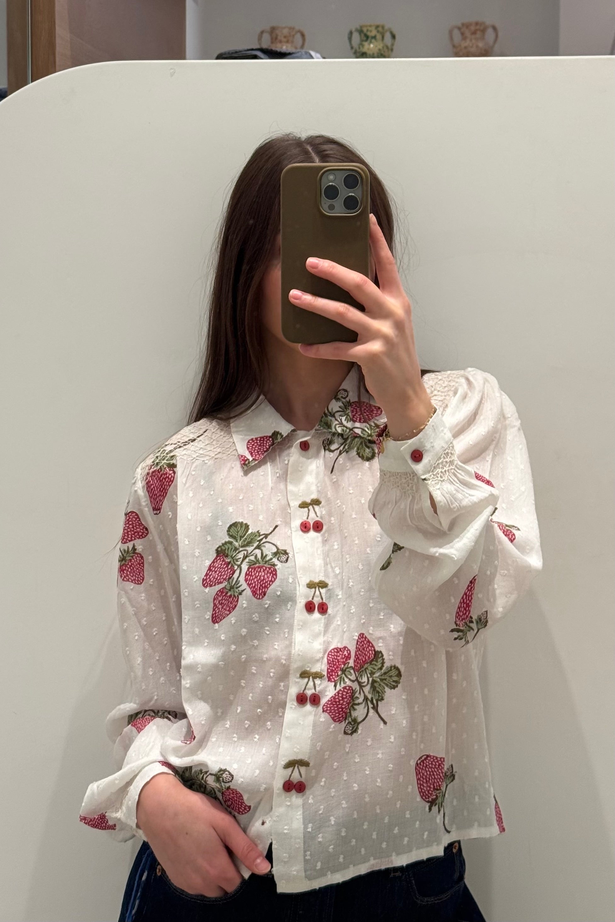 CHEMISE À POIS PRISCILLA STRAWBERRY