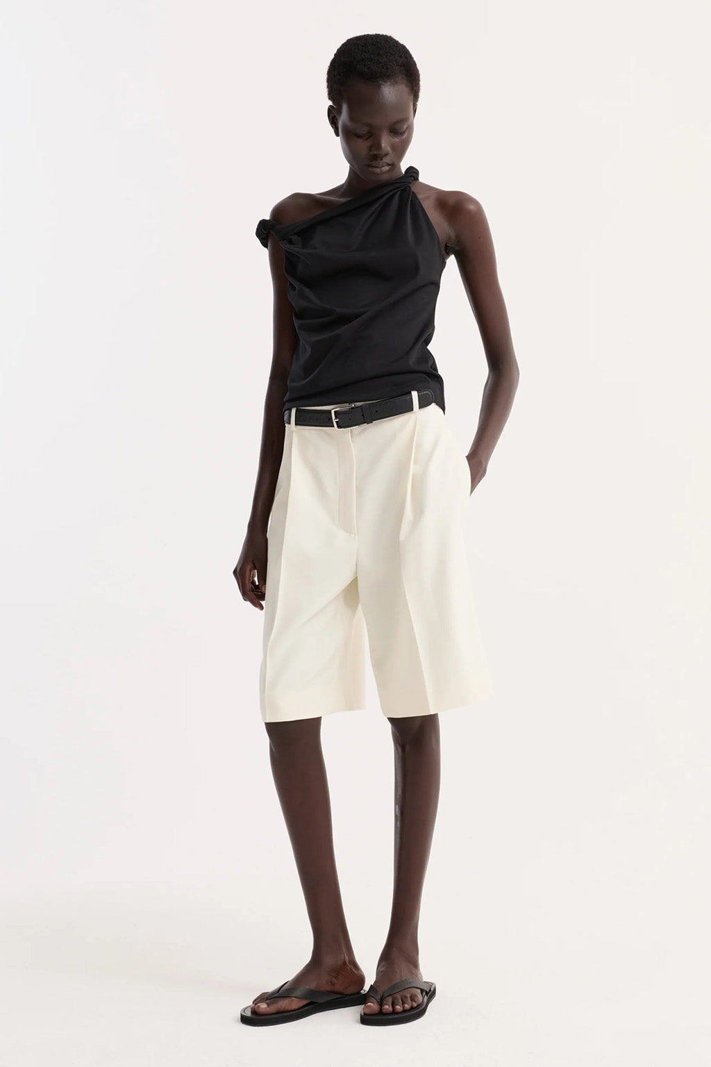 SCULPTURAL COTTON SILK TOP