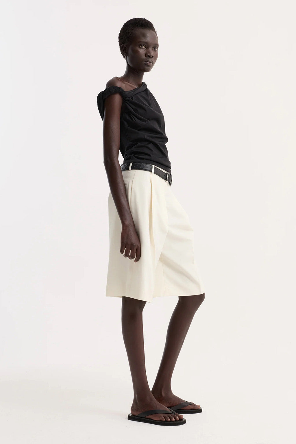SCULPTURAL COTTON SILK TOP