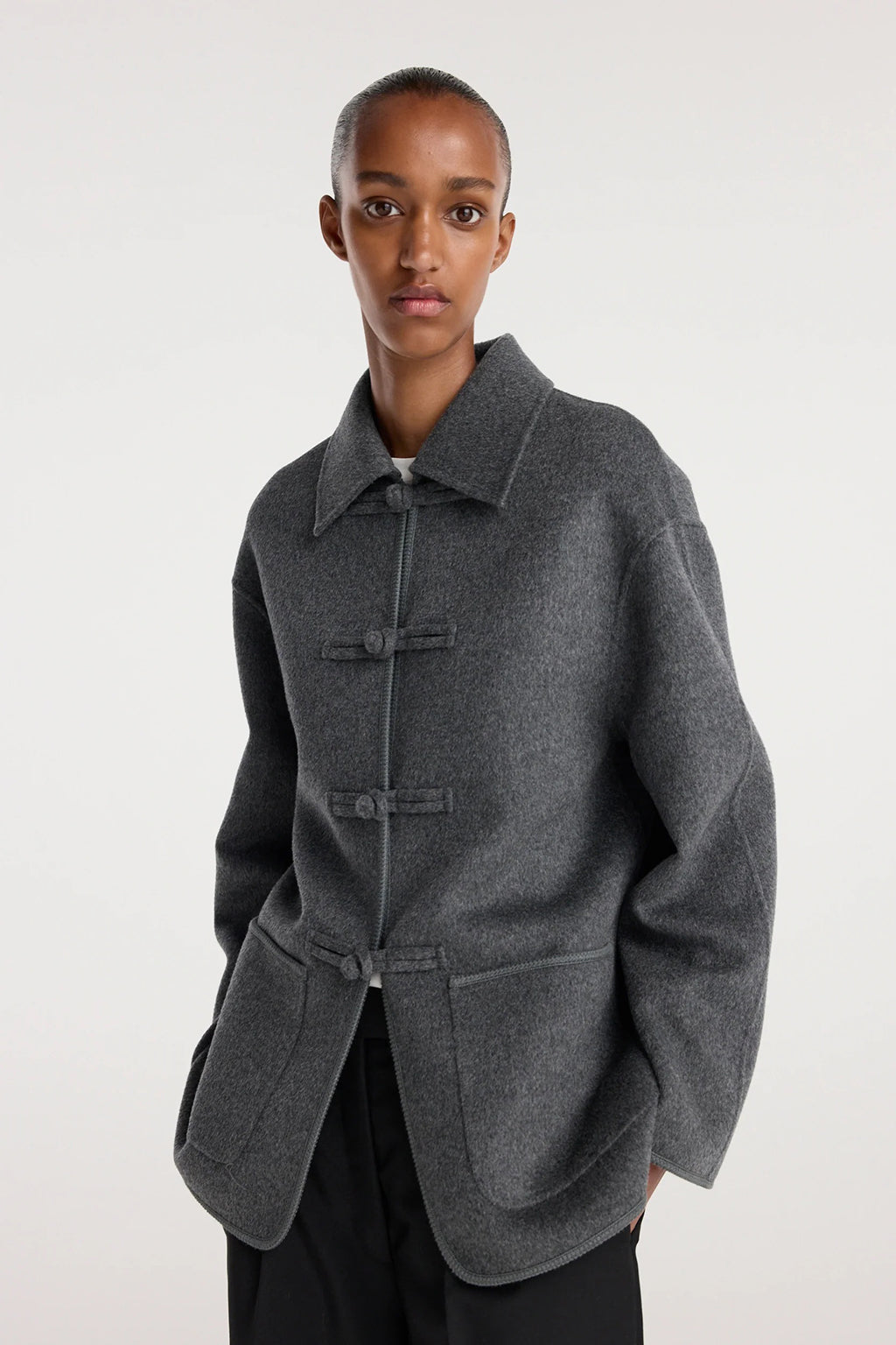 DOUBLE FACED WOOL PANKOU CLOSURE JACKET
