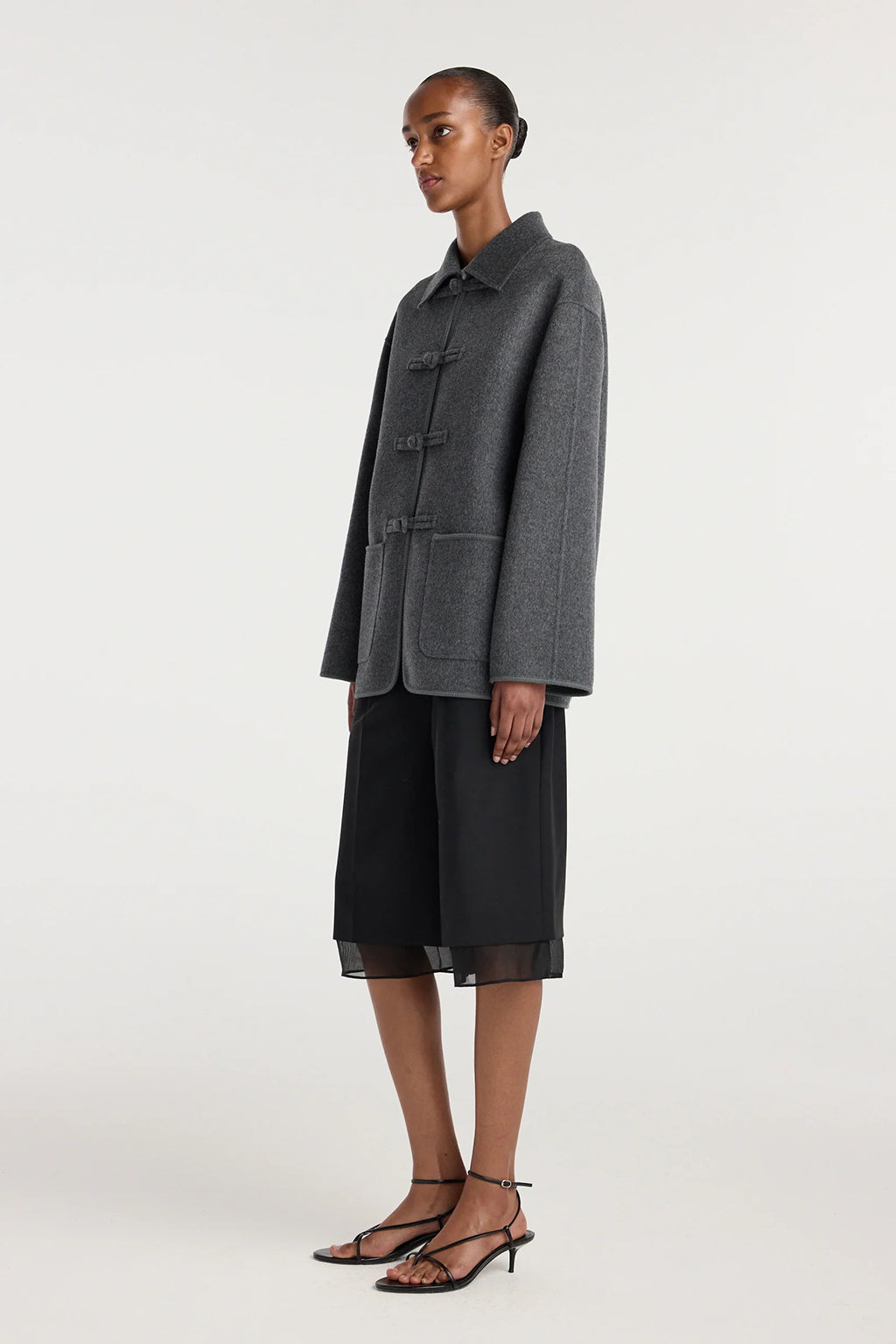 DOUBLE FACED WOOL PANKOU CLOSURE JACKET