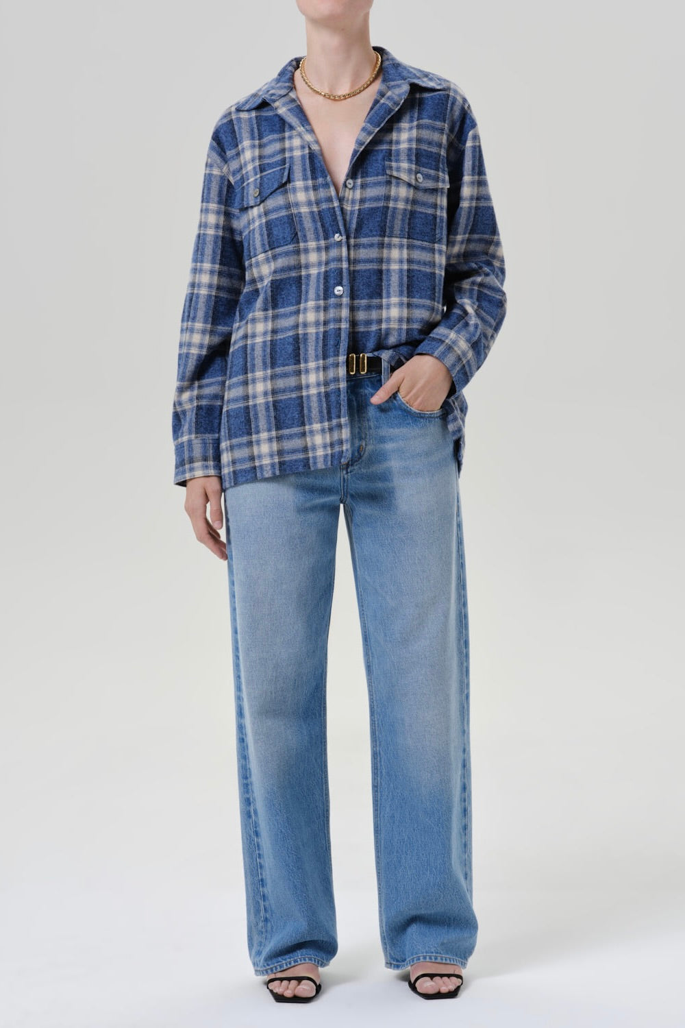 VINTAGE LONG BUTTON UP SHIRT