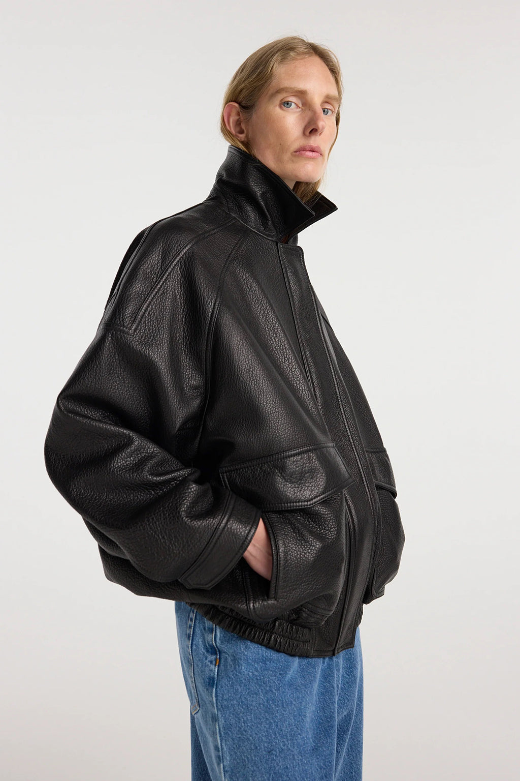 GRAIN LEATHER AVIATOR JACKET *pre-order*
