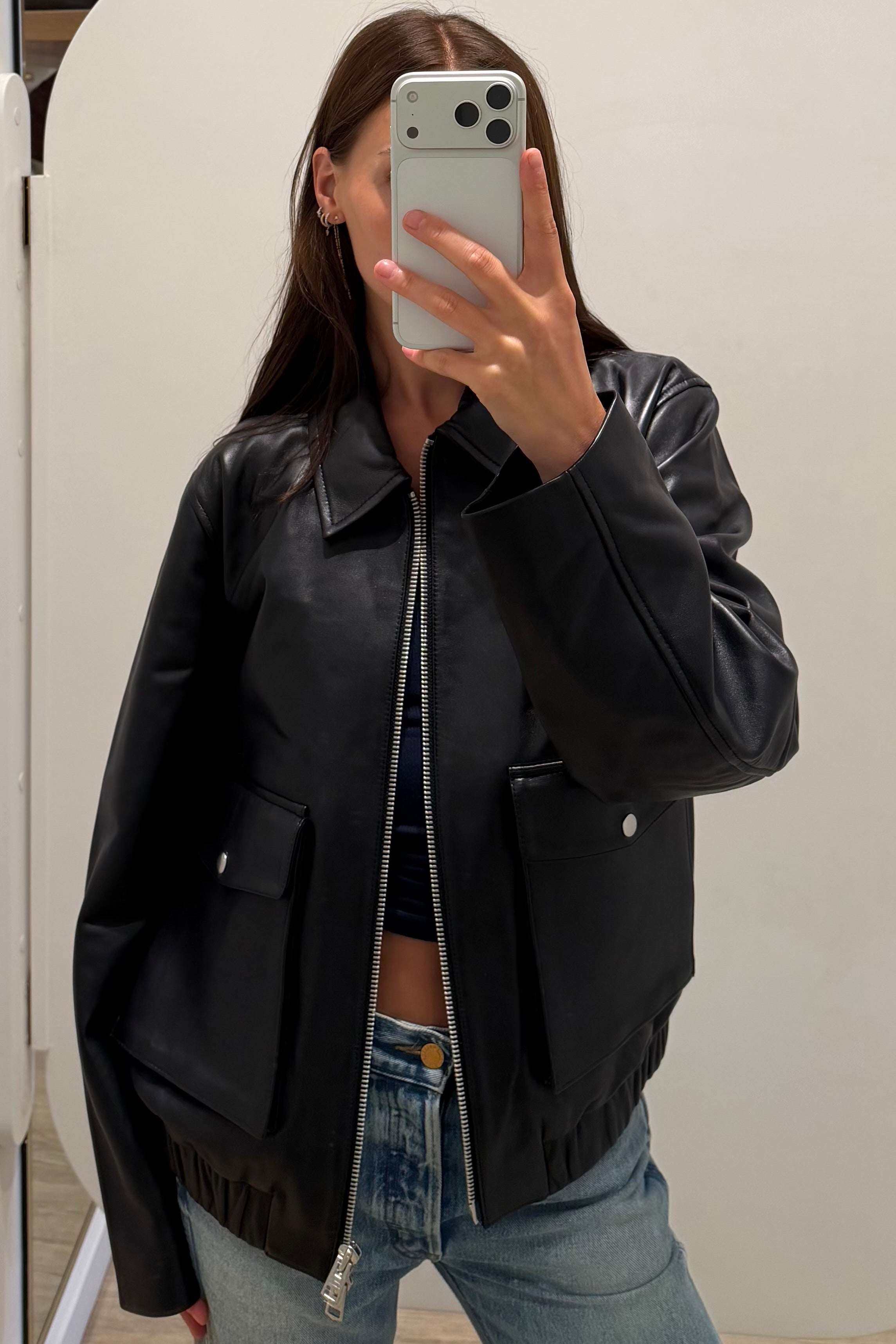 ZIP FRONT BOMBER JACKET