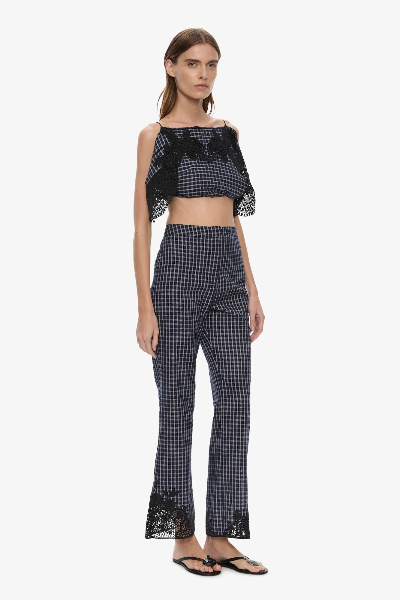 MAYA EMBROIDERED HANDKERCHIEF TROUSER