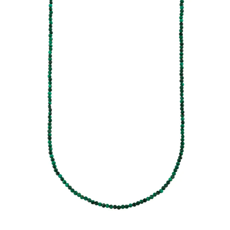 PETITE MALACHITE BEADED NECKLACE