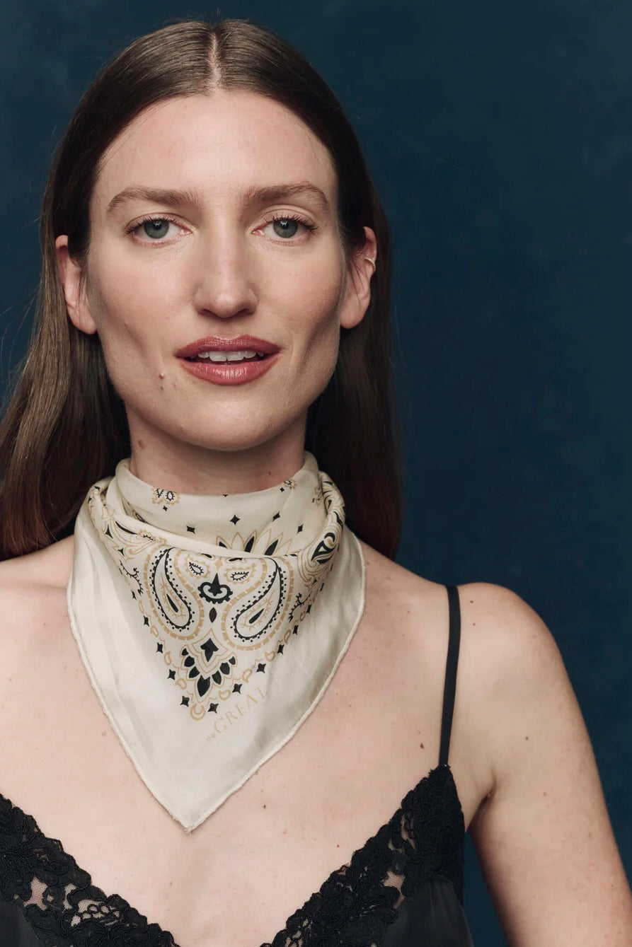 LE BANDANA EN SOIE CRÈME