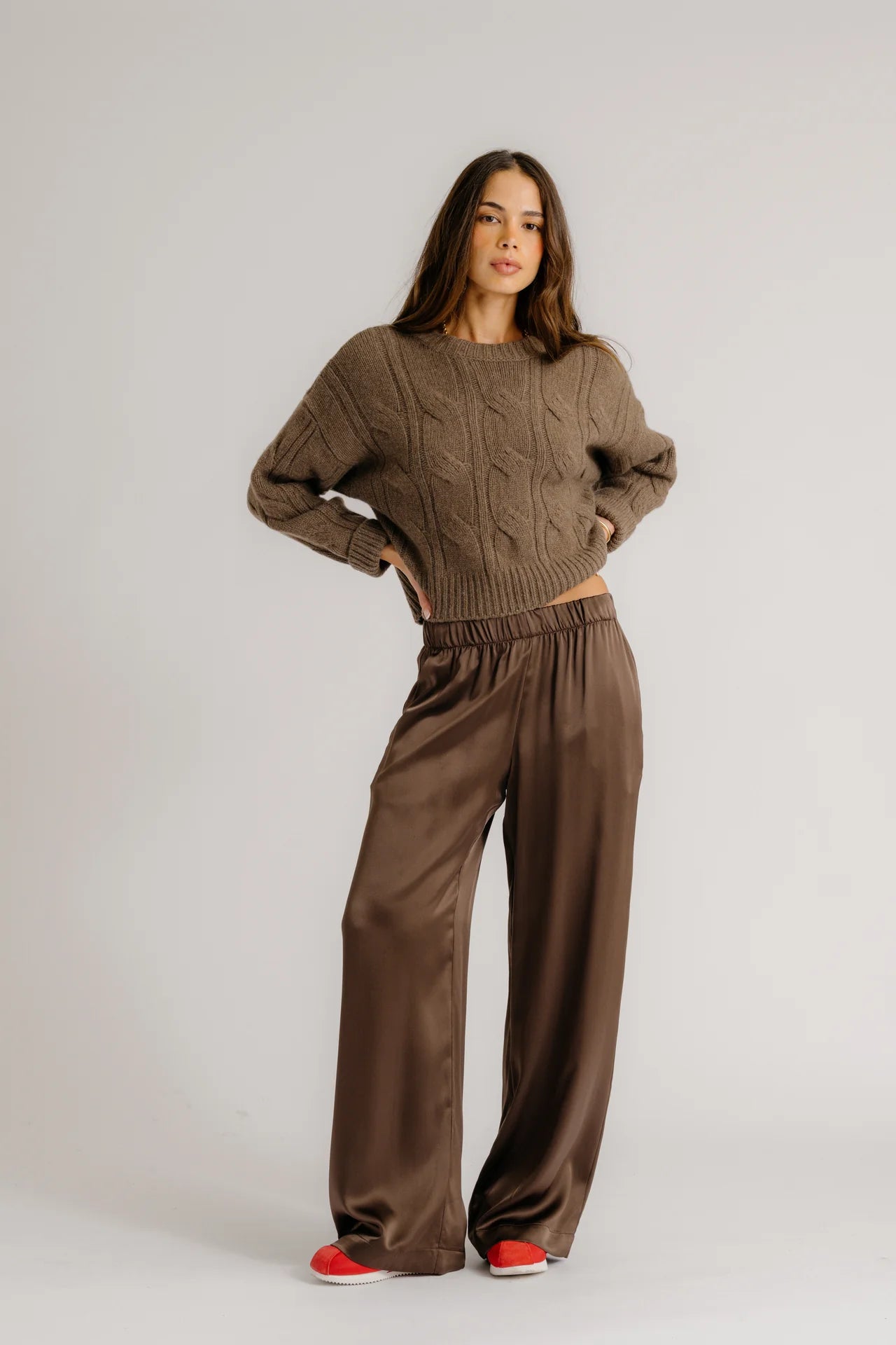 BRYNN WIDE LEG SILK PANT