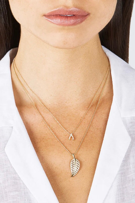 DIAMOND MINI WISHBONE NECKLACE
