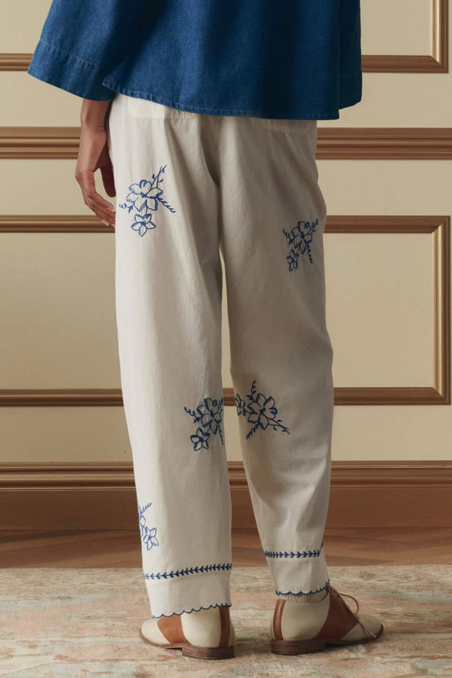 THE WEEKEND PANT W/ HANKY EMBROIDERY
