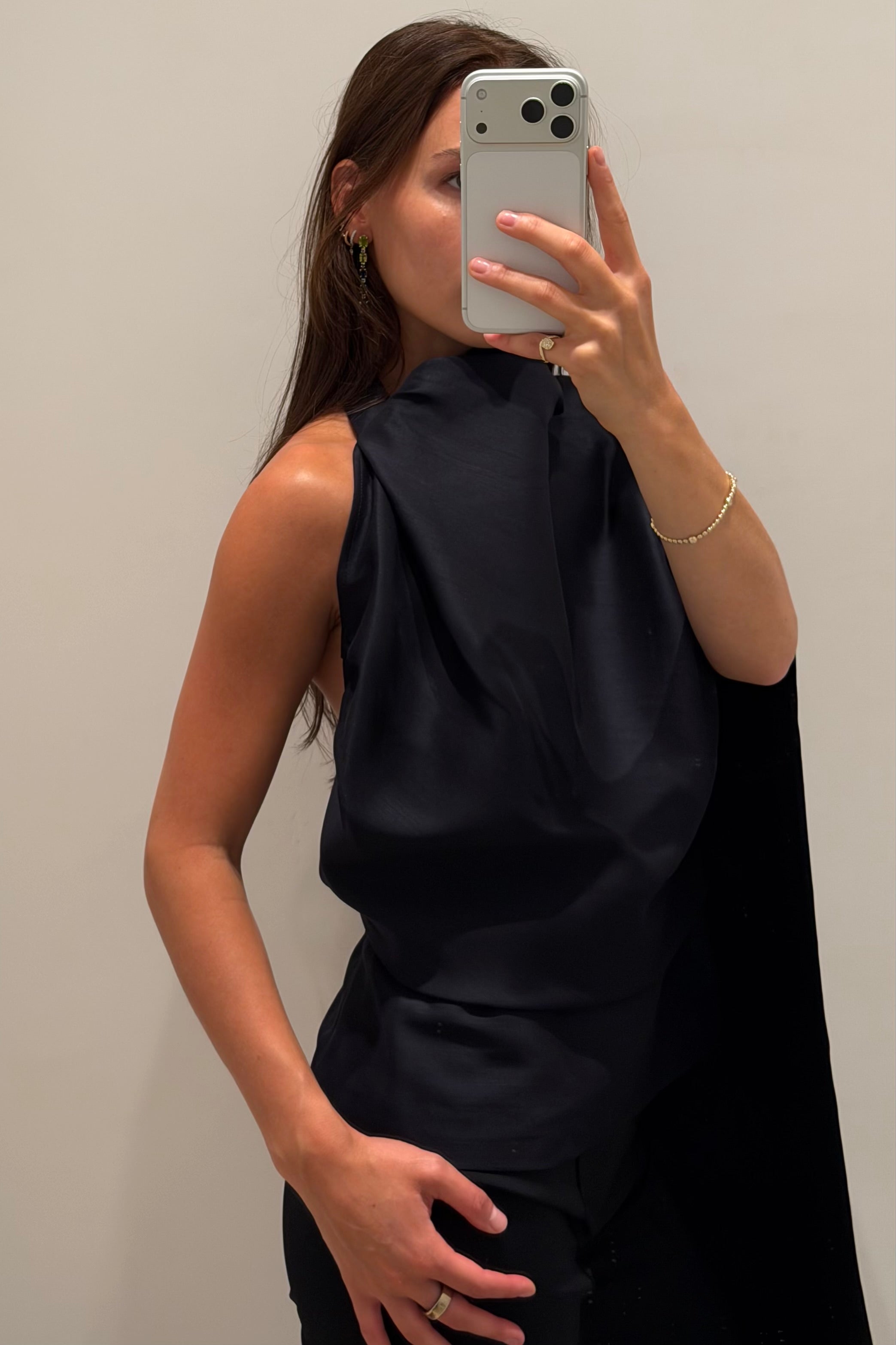 DRAPED OPEN BACK TOP