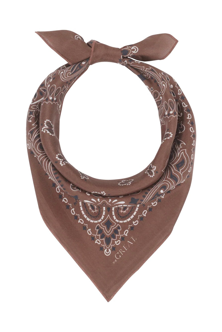 LE BANDANA EN SOIE CHOCOLAT