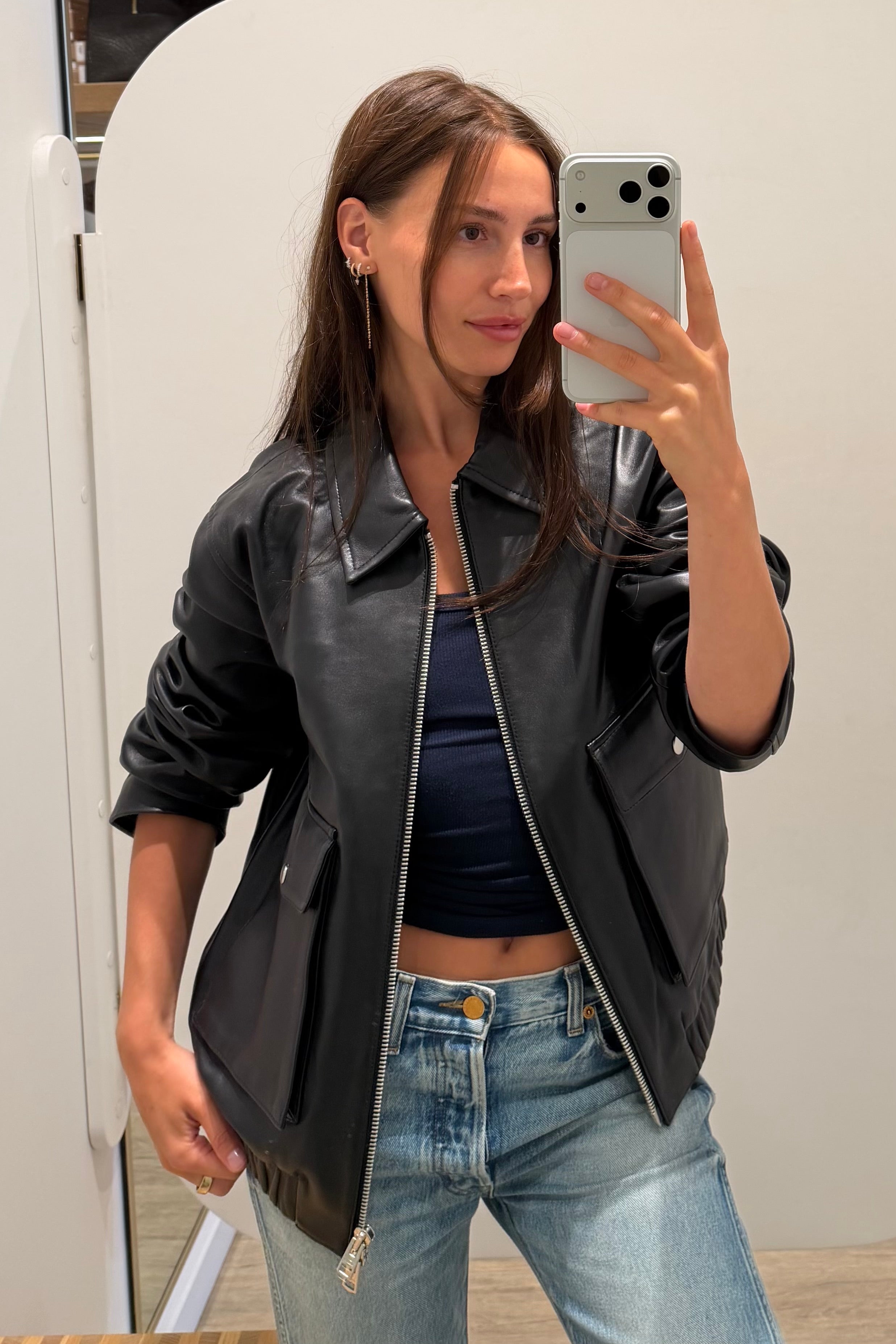 ZIP FRONT BOMBER JACKET