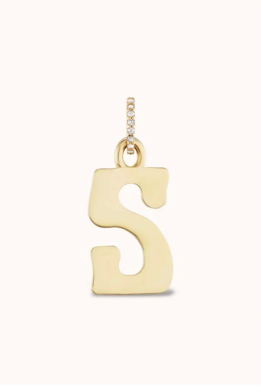 LARGE INITIAL DIAMOND CHARM