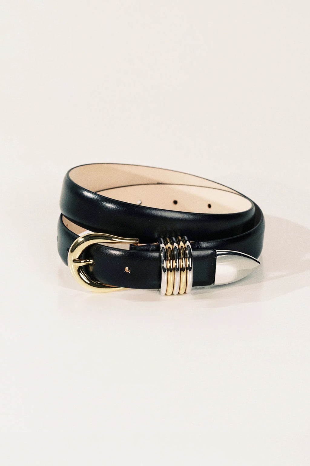 HOLLYHOCK BLACK MIXED METAL BELT