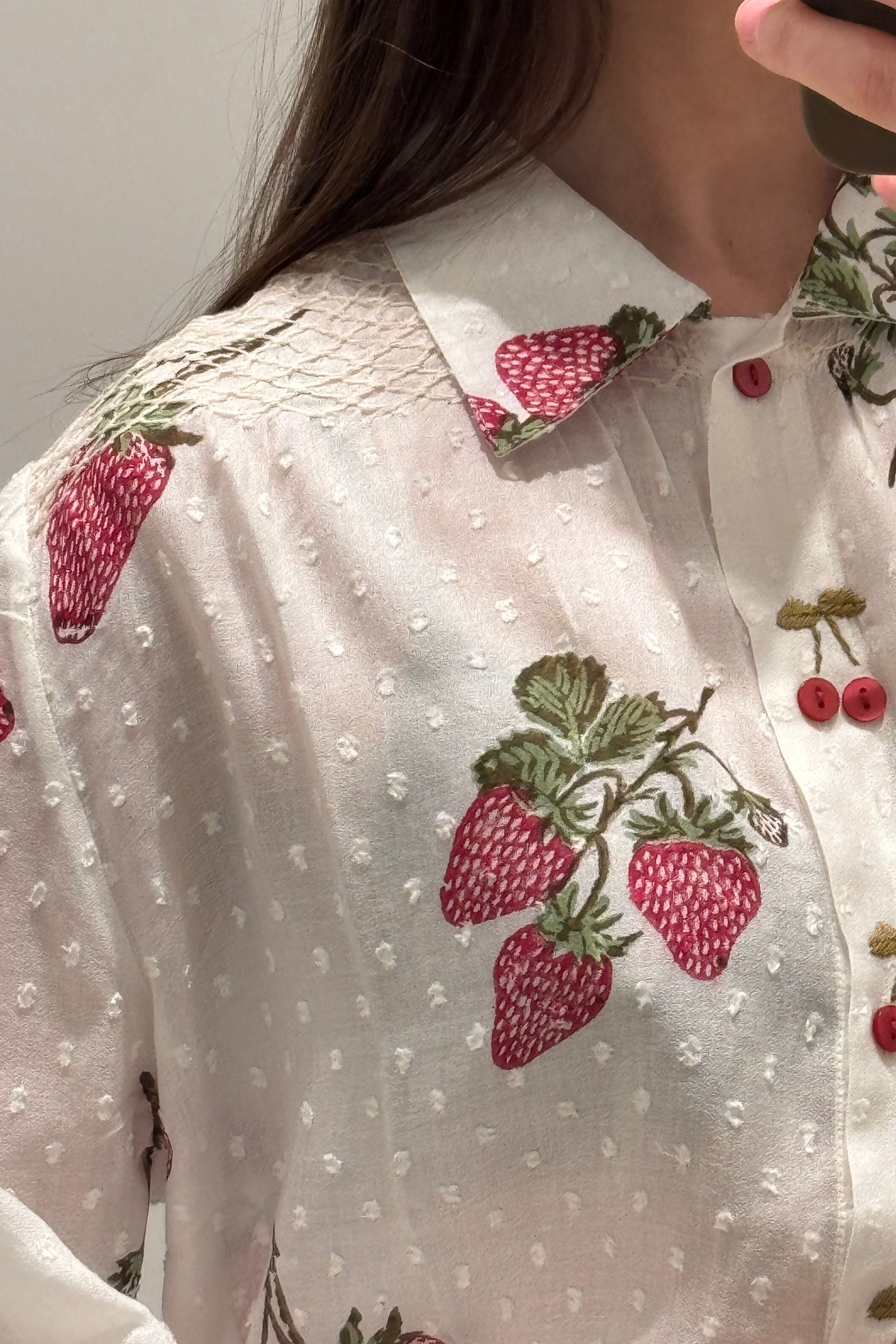 CHEMISE À POIS PRISCILLA STRAWBERRY