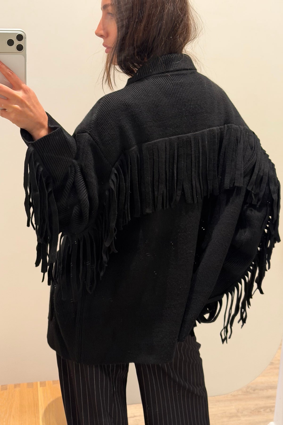 THE WESTERN FRINGE SWEATER JACKET