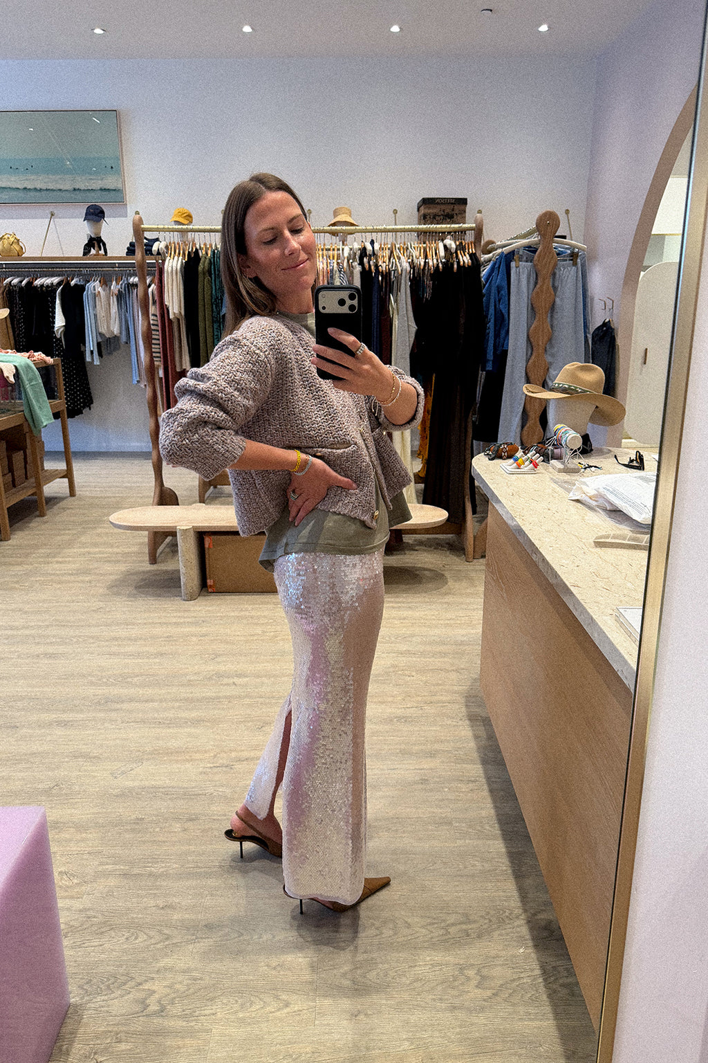 LIQUID SEQUINS SKIRT