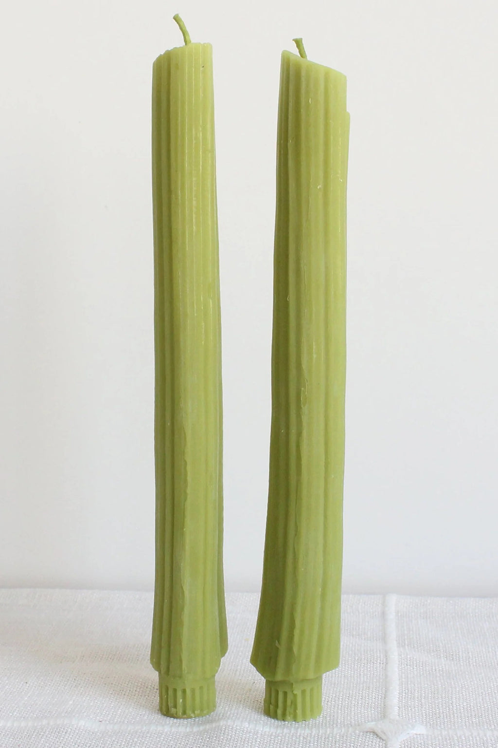 CELERY TAPER CANDLES - SET OF 2