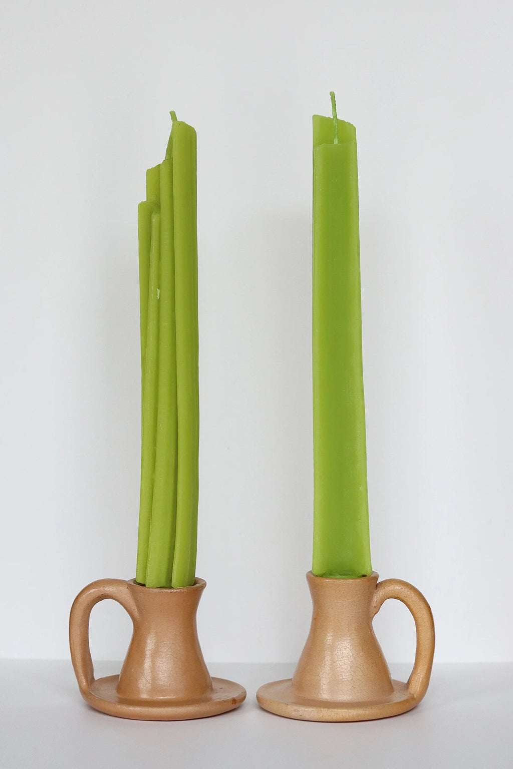CELERY TAPER CANDLES - SET OF 2