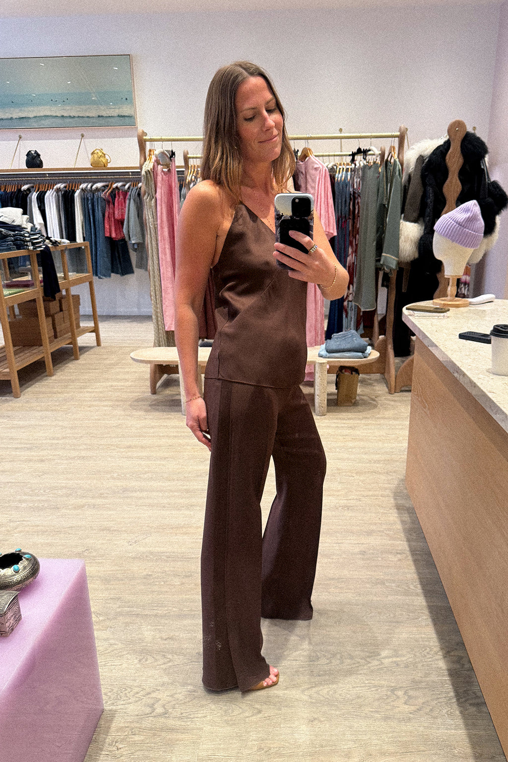 ENVERS MATTE SATIN TROUSERS