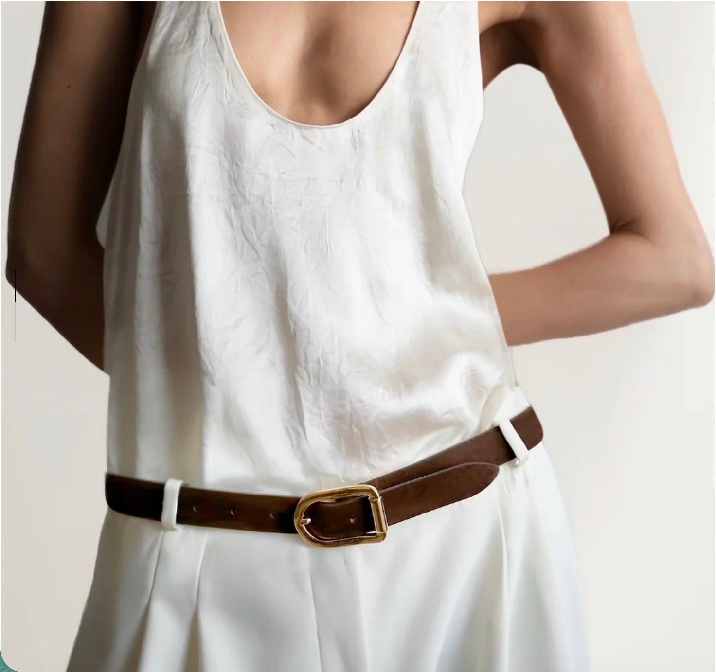 MIJA BELT IN BROWN SUEDE & GOLD
