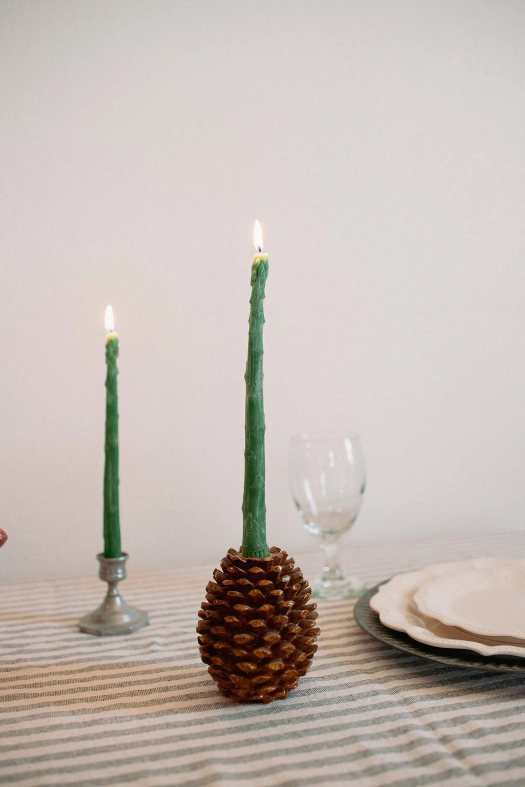 ASPARAGUS TAPER CANDLES - SET OF 2