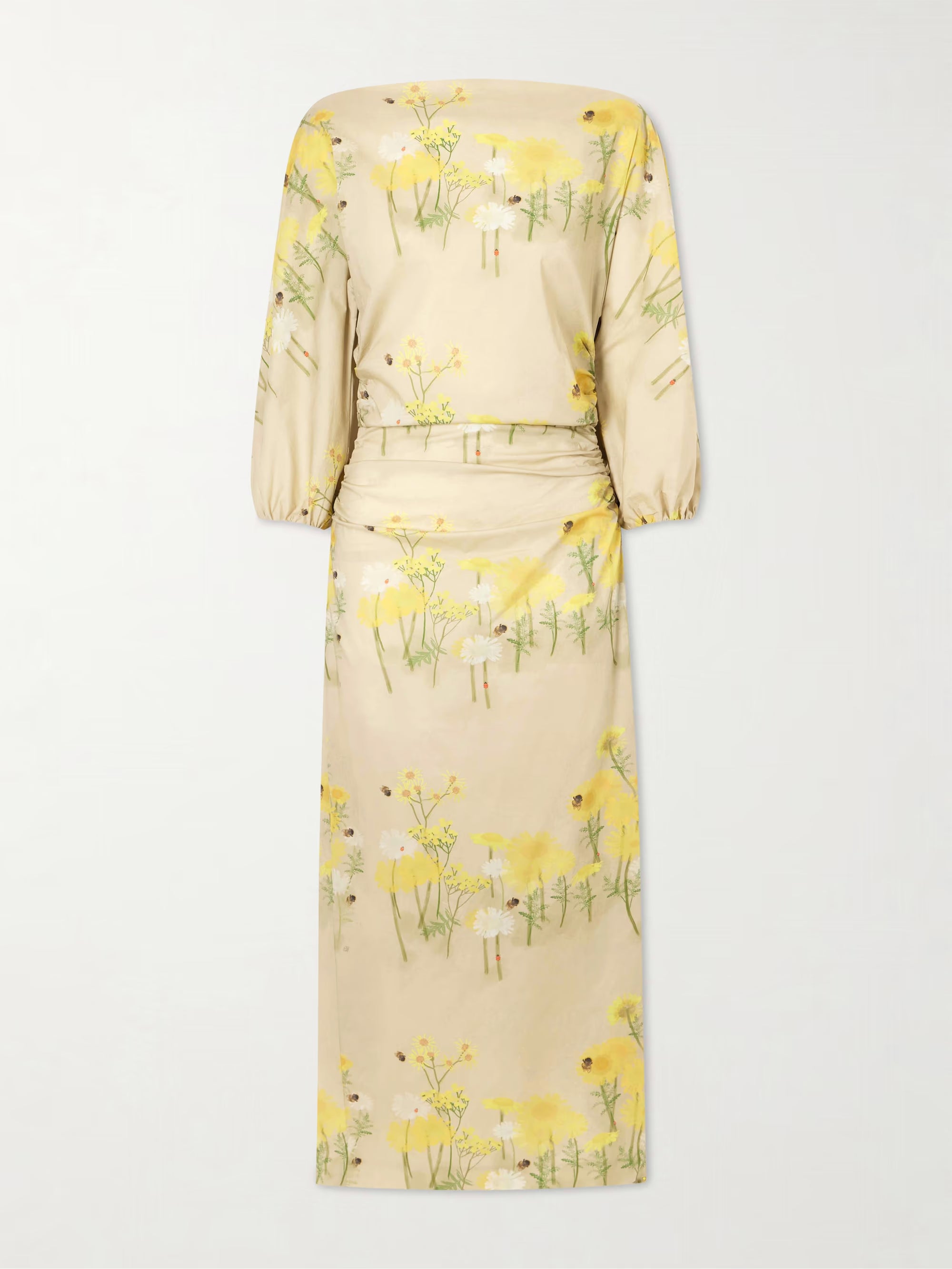 EZRA FLORAL PRINT COTTON BLEND MIDI DRESS