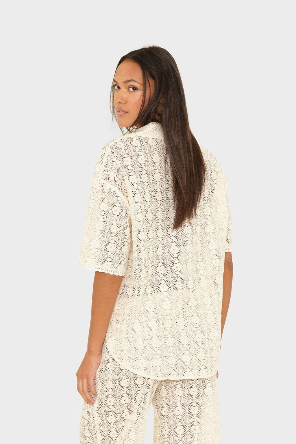 INEZ COTTON LACE SHIRT