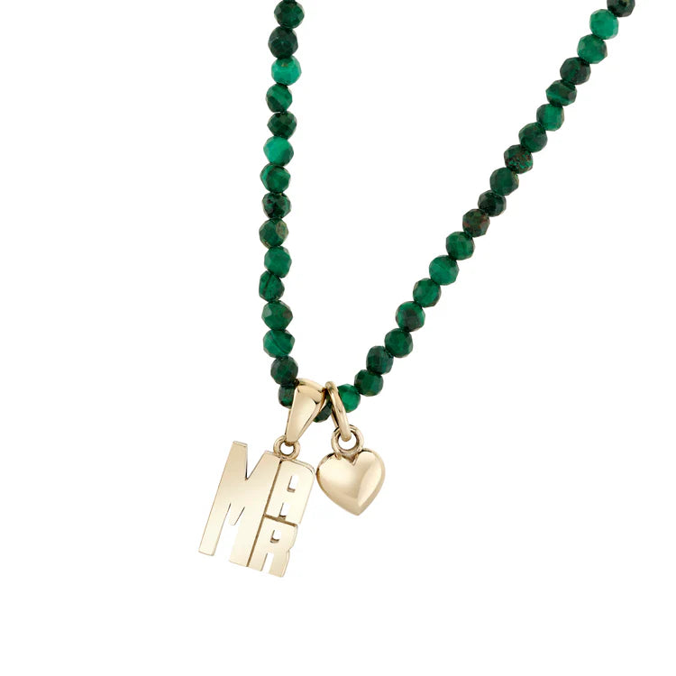 PETITE MALACHITE BEADED NECKLACE