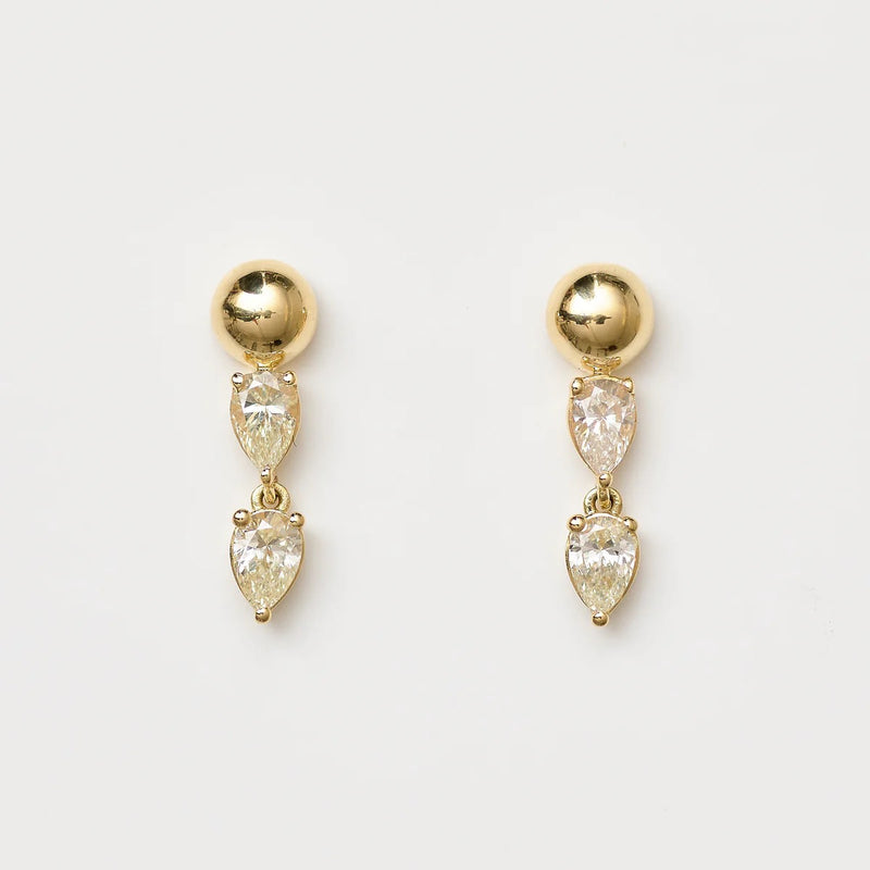 DOT DOUBLE PEAR DROP EARRINGS