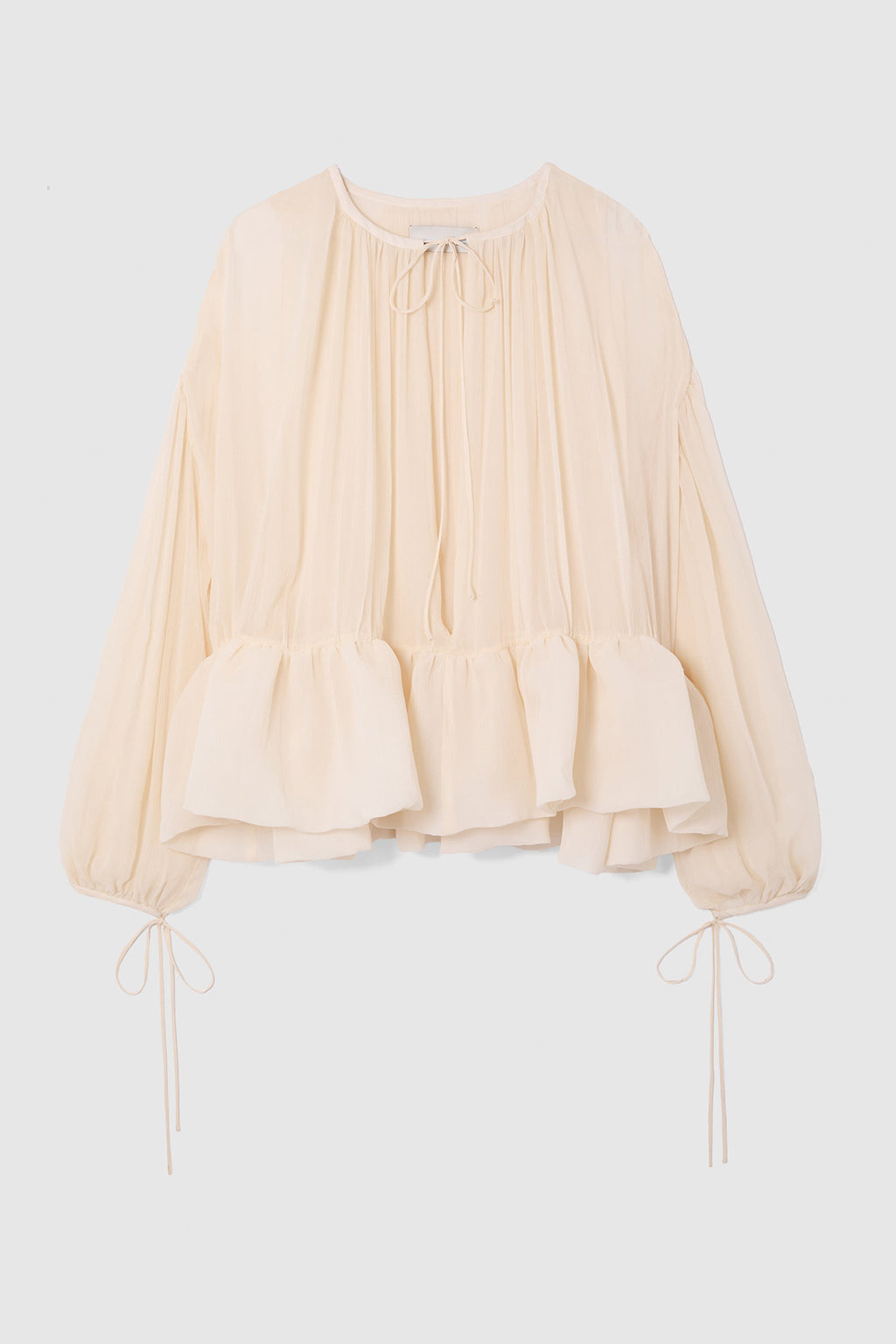 PEPLUM CHIFFON BLOUSE