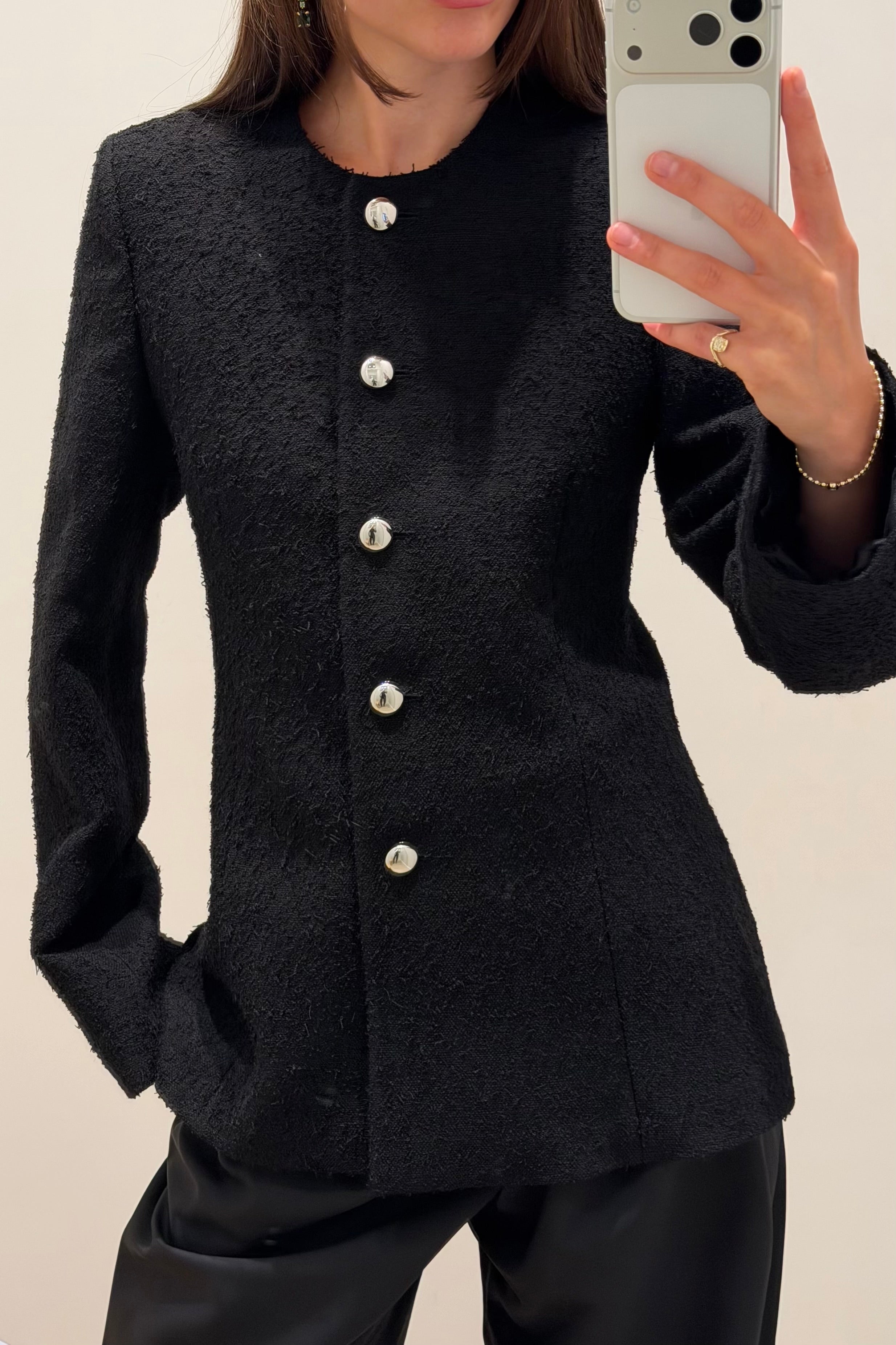COLLARLESS BOUCLÉ BLAZER