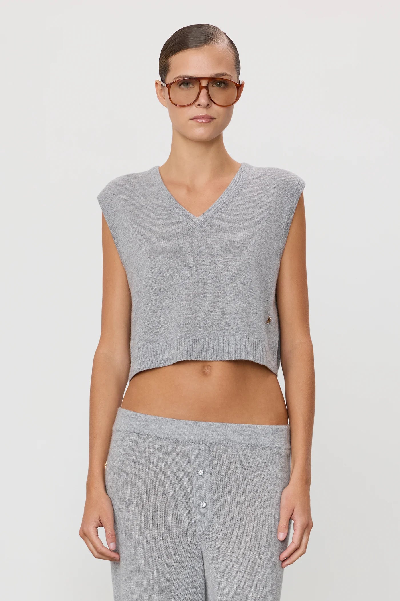 LEON CROPPED CASHMERE VEST
