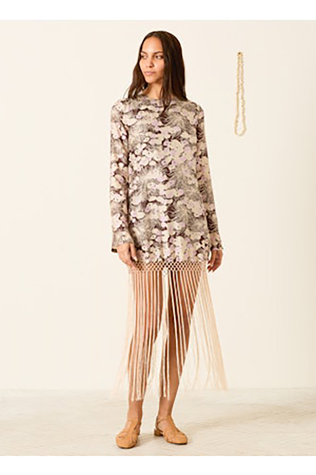NARENE DANDELION SILK FRINGE DRESS *pre-order*