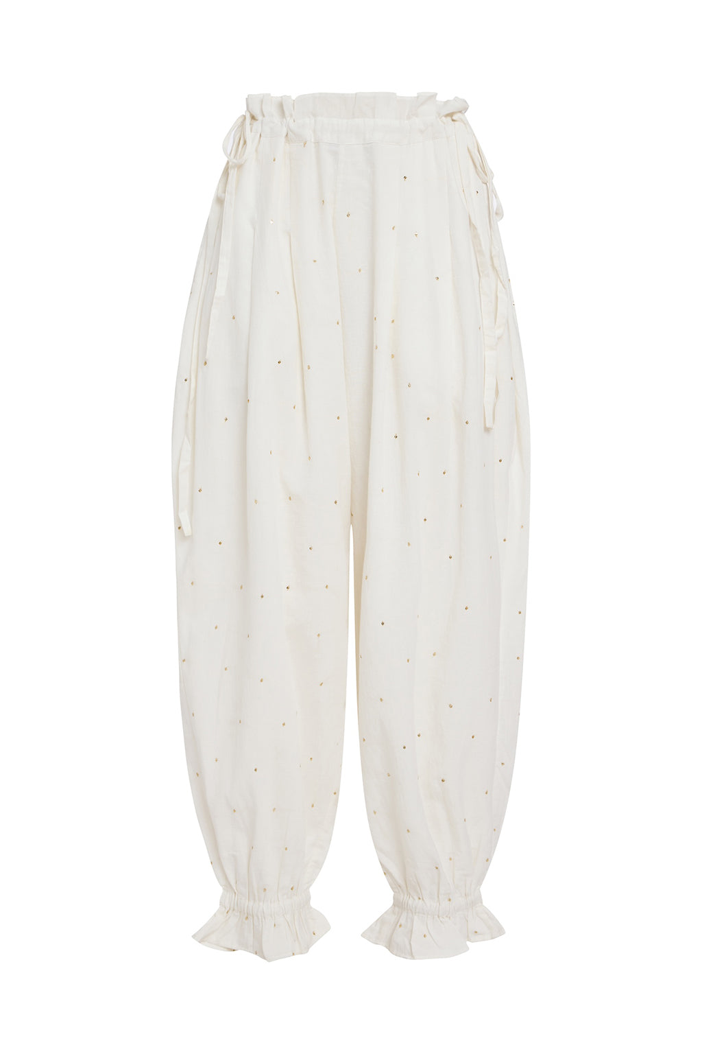 RUFFLE HEM EMBELLISHED HAREM PANT