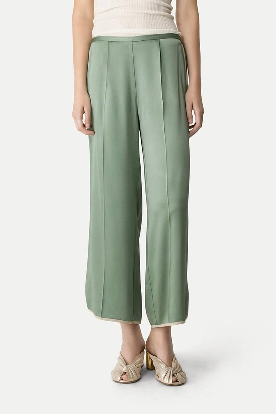 ENVERS SHINY SATIN CROPPED PANTS