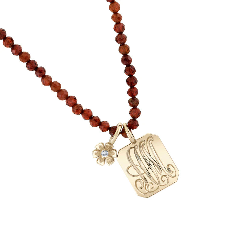 PETITE GARNET BEADED NECKLACE
