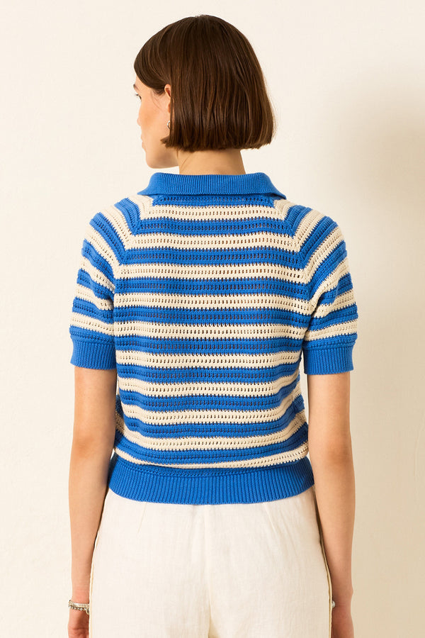 LESSI NAUTICAL CROCHET TOP