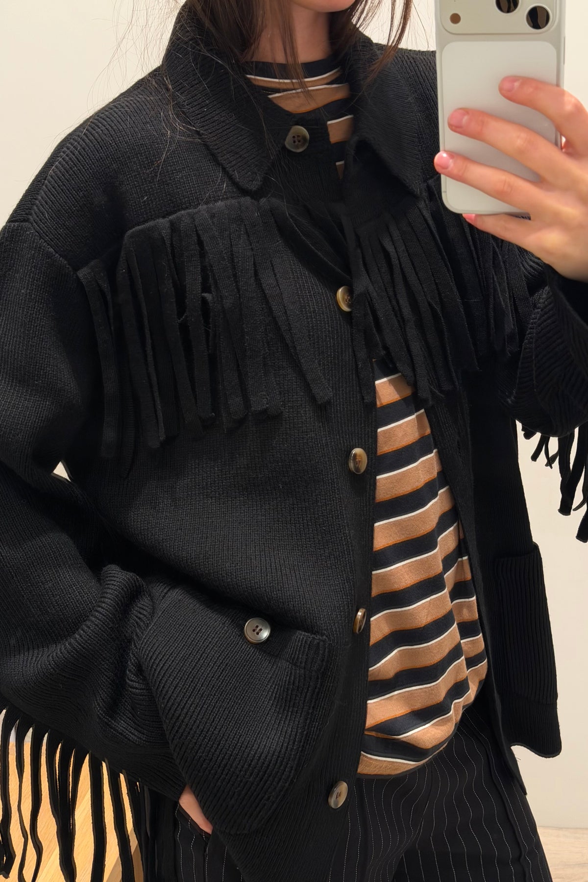 THE WESTERN FRINGE SWEATER JACKET