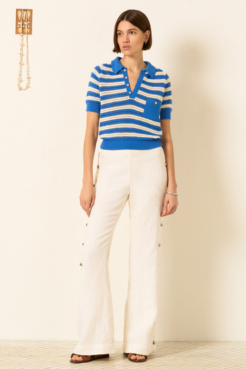 LESSI NAUTICAL CROCHET TOP