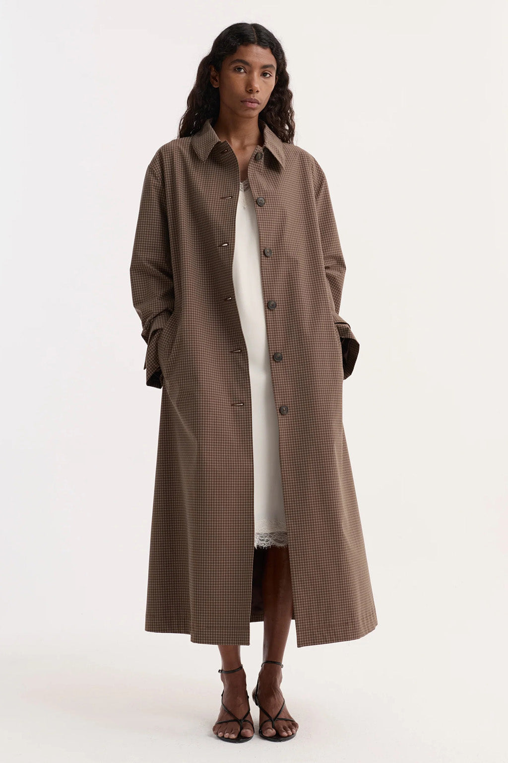 TECHNICAL CHECK BELTED COAT